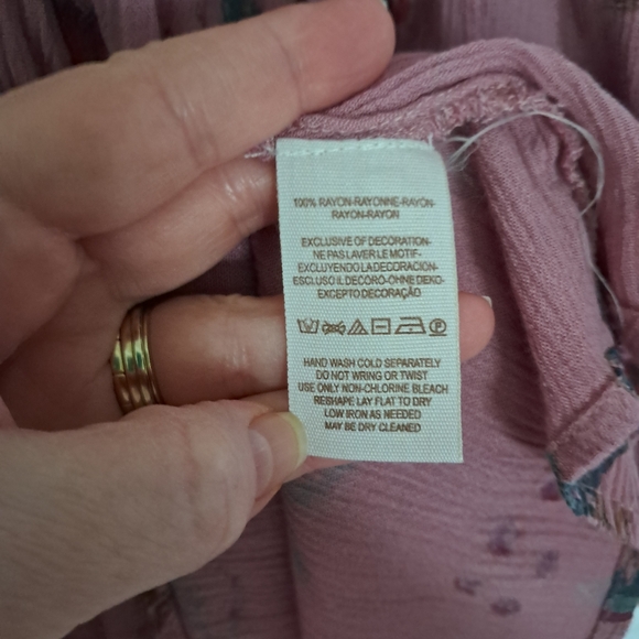 Free People Just the Two of Us Small Pink Floral Crochet Mini Blouse - Picture 7 of 14